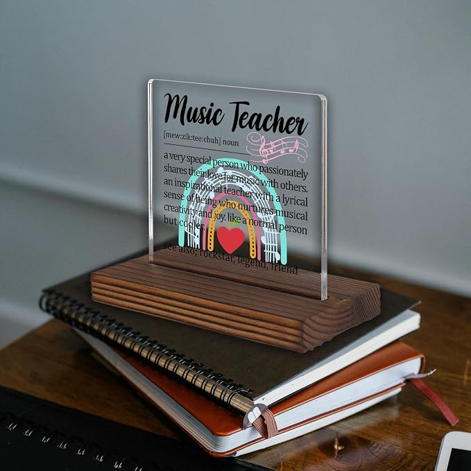 Music Teacher Gift Desk Sign, Inspirational Thank You Plaque - Image 2