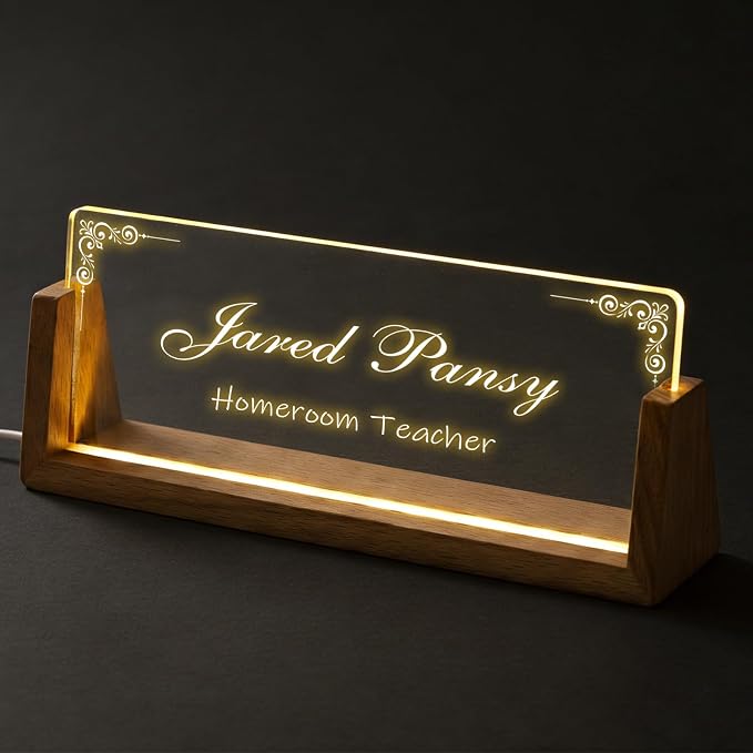 Custom Desk Name Plate, Light Up Acrylic Office Sign, Personalized Gift - Image 2