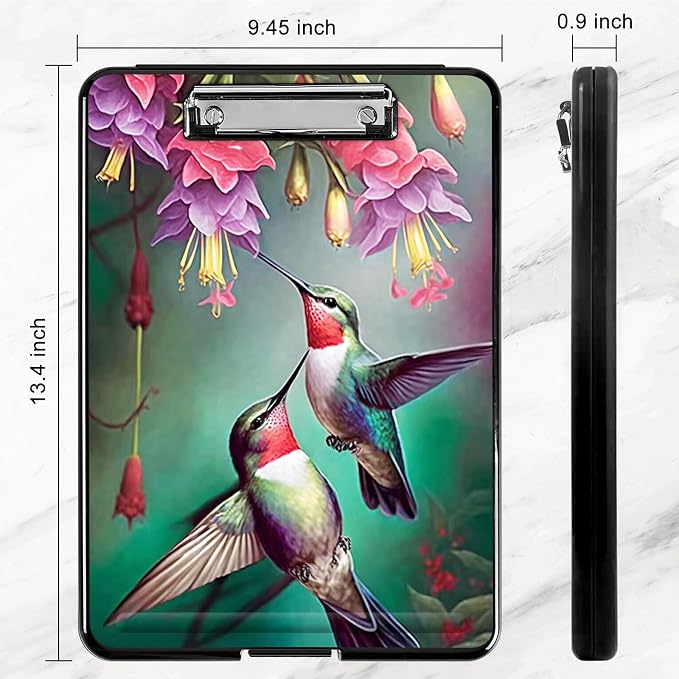 Hummingbird Red Plastic Storage Clipboard - Image 2