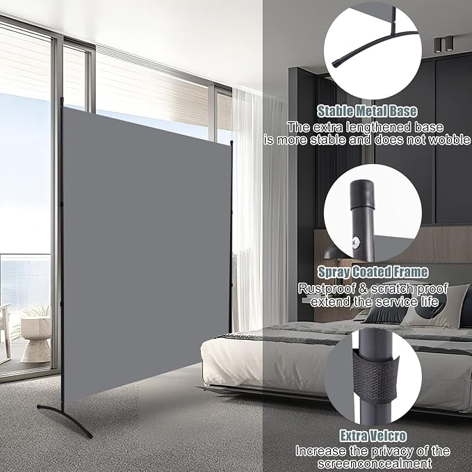 Room Divider Single Panel Privacy Screen, Thickened Fabric 6FT Room Divider - Image 2