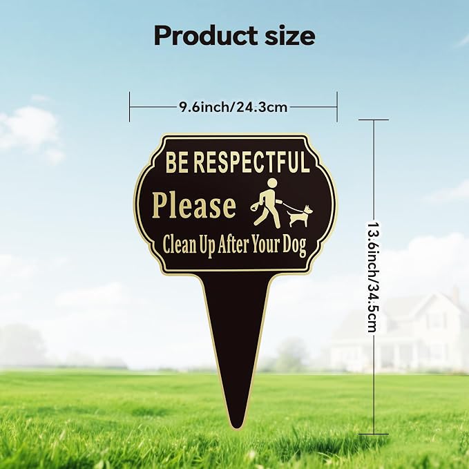 2 Pack Clean Up after Your Dog Signs Pick Up After Your dog sign 13.6"x9.6" - Image 3