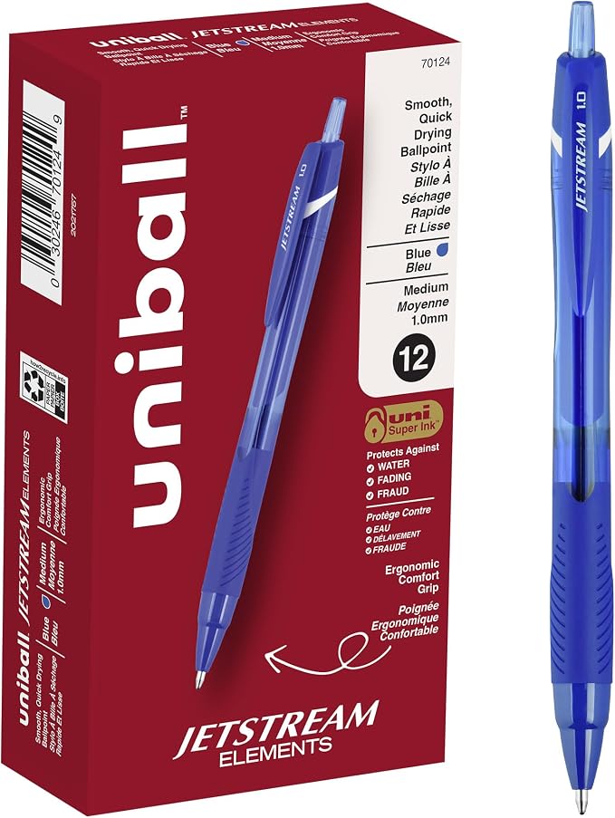 uniball Jetstream Elements Ballpoint Pens, Medium Point, 12 Pack by uni-ball