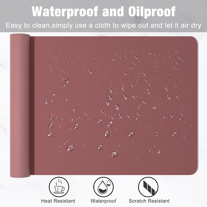 Hsurbtra Desk Pad, 35.5" x 17" PU Leather Desk Mat, XXL Extended Mouse Pad - Image 5