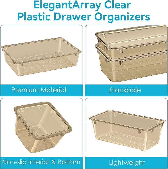 ElegantArray 12 PCS Drawer Organizer Set, 4 Sizes Tool Storage Trays - Image 5