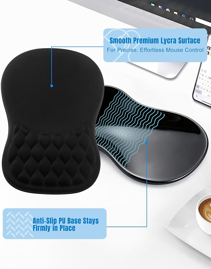 Ergonomic Mouse Pad with Wrist Rest, Slope Design Memory Foam Support, Smooth - Image 5