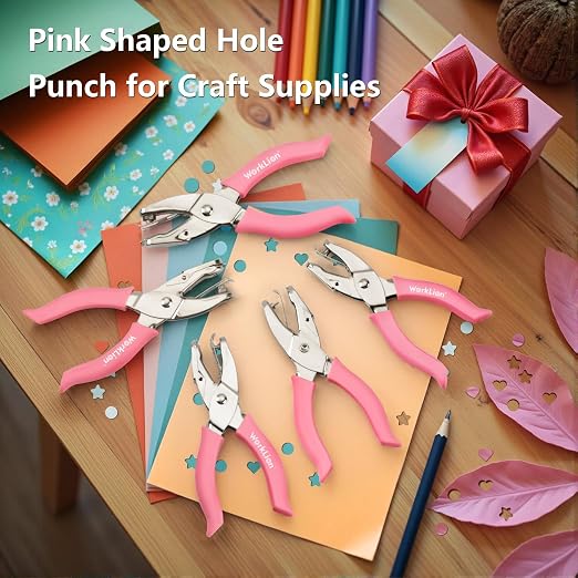 5pc Mini Shaped Hole Punch:Worklion Hand Paper Puncher Easy to Get Star Hole - Image 6