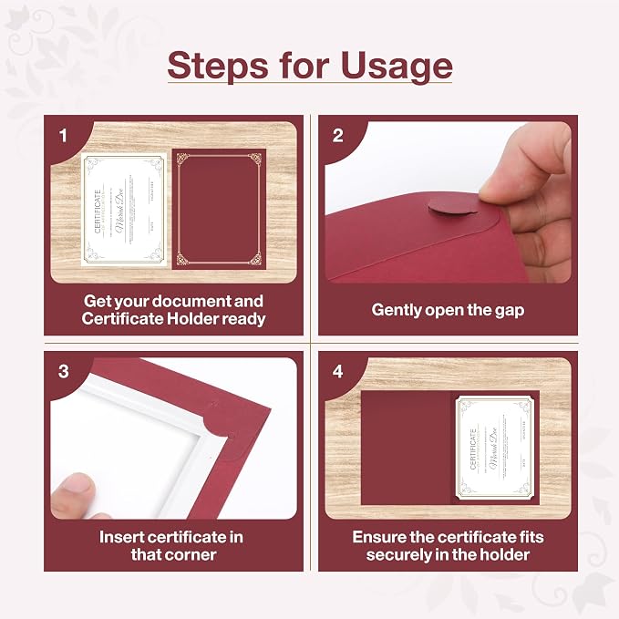 BELLE KR® Red Certificate Holders 8.5 x 11, Documents and Diplomas - Image 5