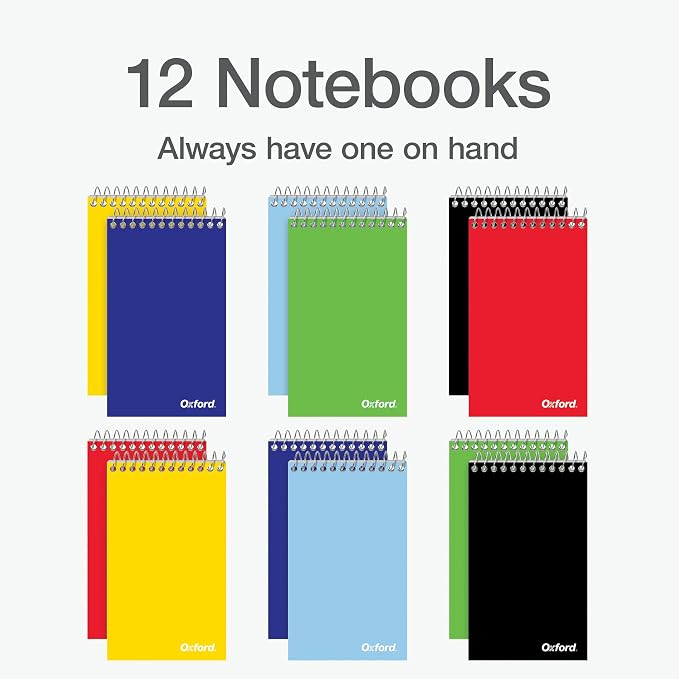 Oxford Spiral Memo Pads, Top Wire Bound, 3 x 5 Inch Pocket Notepad, College - Image 3