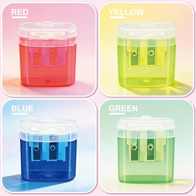 108 Pack Manual Pencil Sharpener Bulk, Double Hole Handheld Sharpener - Image 5