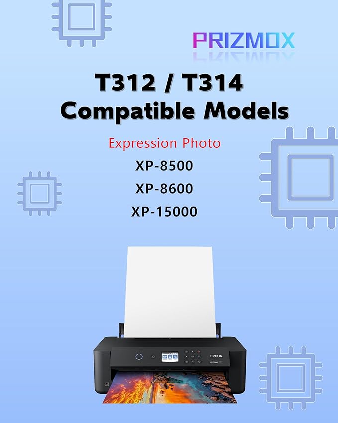 312XL 314XL XP-15000 Remanufactured Ink Cartridges Replacement for 312 314 XL T314XL Ink Comptible for Expression Photo XP15000 Printer(6-Pack)-DeskLoop Office