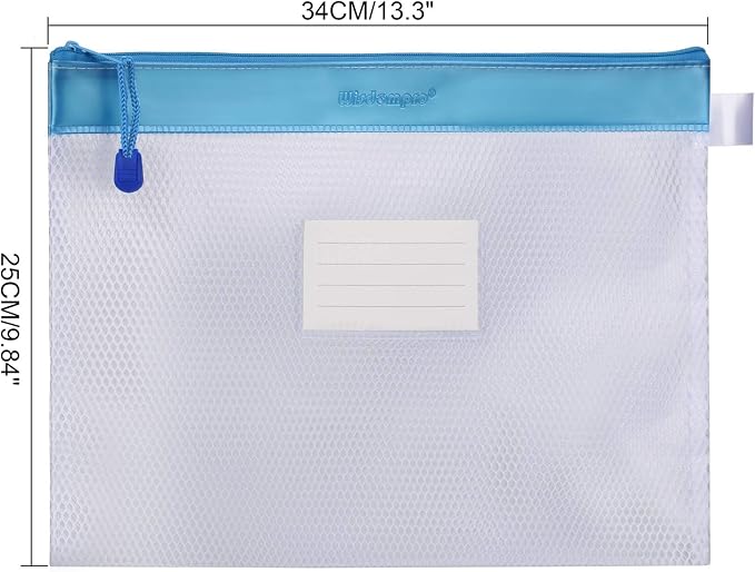 Wisdompro Zipper Pouch, 4 Packs Durable Letter Size Waterproof Mesh File Bag - Image 3