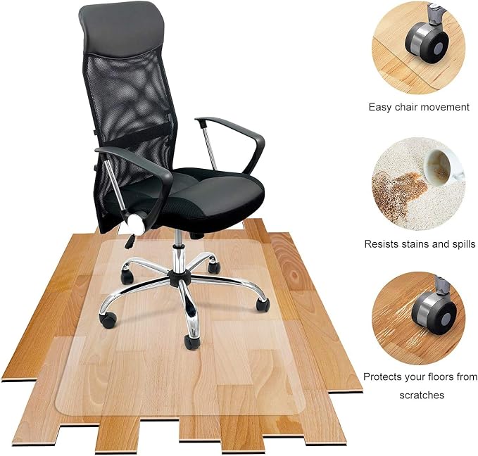 Azadx Office Chair Mat for Hardwood Floor 30 x 48'', Small Chair Mats Clear - Image 6