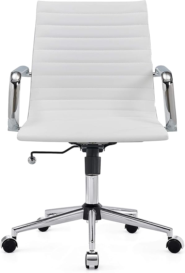 Chair, Desk Computer Chair ，with Armrests ，Ergonomic Office Chair for Home and Office, 17.32 x 22.83 x 35.43 inches, Multiple Colors (White)-DeskLoop Office