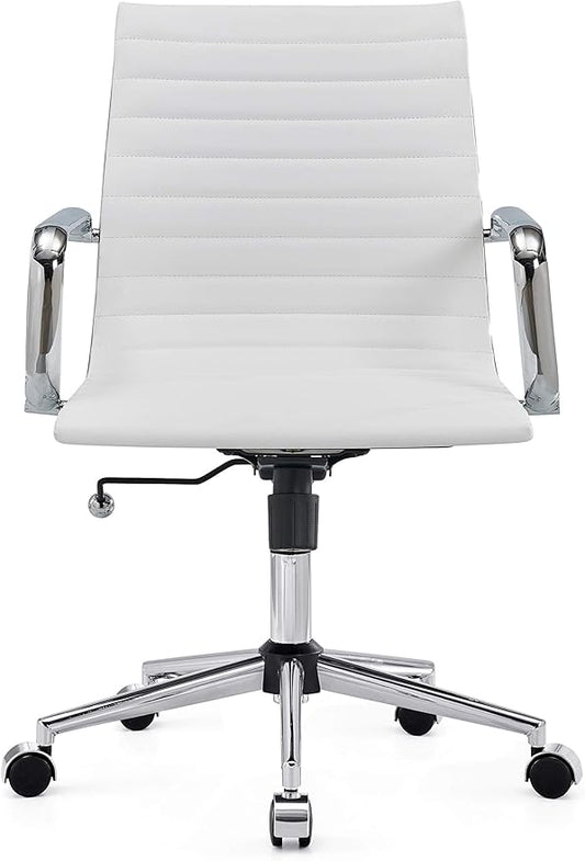 Chair, Desk Computer Chair ，with Armrests ，Ergonomic Office Chair for Home and Office, 17.32 x 22.83 x 35.43 inches, Multiple Colors (White)-DeskLoop Office