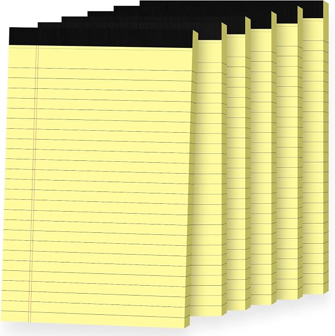 6pcs Small Note Pads, Writing Pads 5 x 8, Legal Pads, Pad Paper Perforate by Ciphyfee