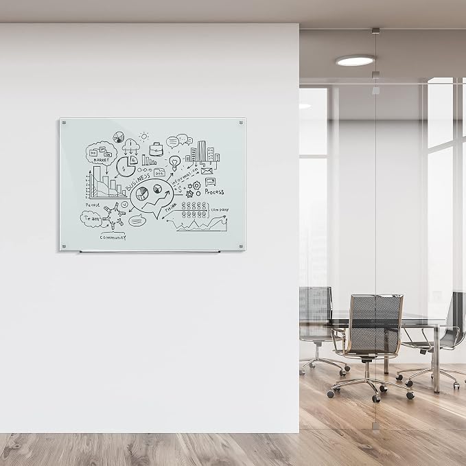 Amazon Basics Glass Dry-Erase Board, Magnetic Frameless Whiteboard, - Image 6