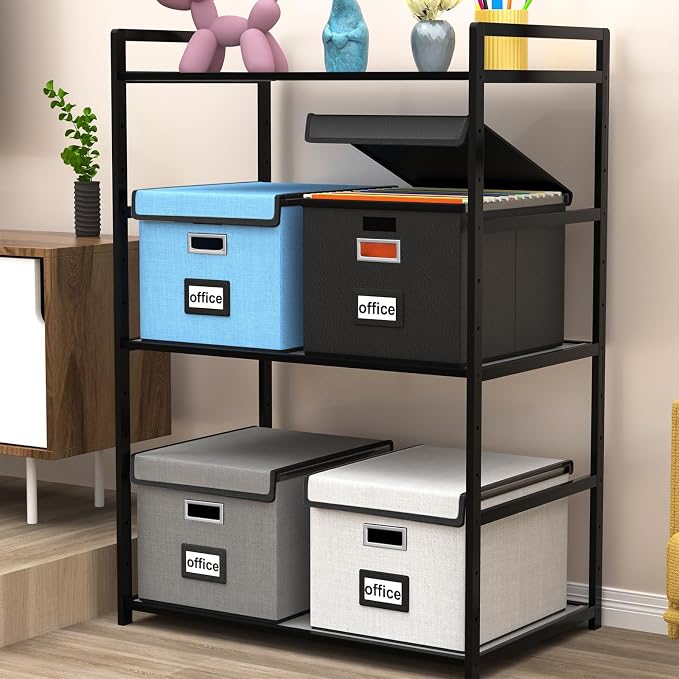 Portable Leather File Organizer Boxes - Image 2