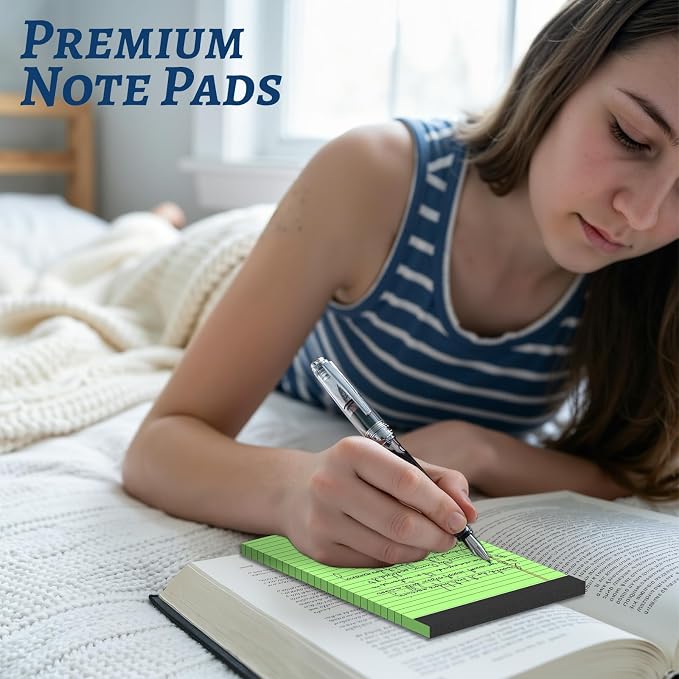 6 Pack 5 x 8 Inch Colored Legal Pads, 6 Bright Colors Double-Sided Lined - Image 3