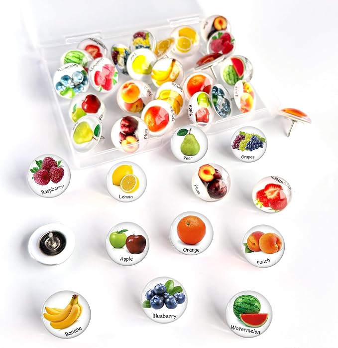 24Pcs Push Pins, Decorative Thumb Tacks, Tacks and Push pins, Cork Board Tacks - Image 7