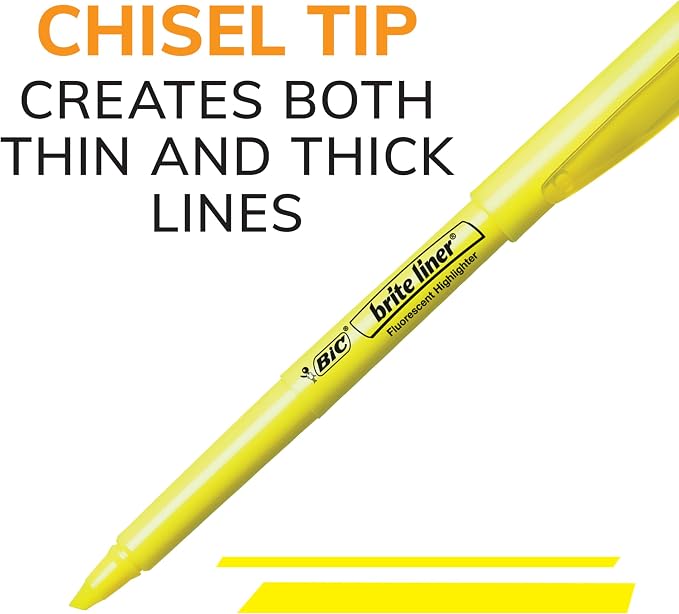 BIC Brite Liner Highlighters, Chisel Tip, School Supplies - Image 5