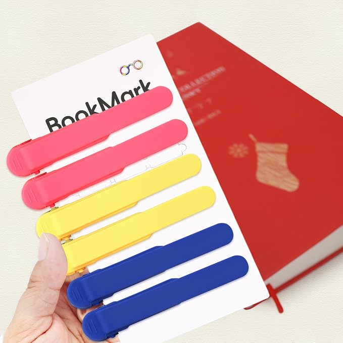 SMUK 6pcs Automatic Bookmark, Silicone Bookmark Page Marker - Image 5