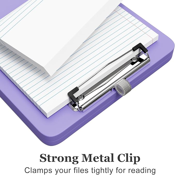 Piasoenc Small Clipboard with Storage, Clip Board with Pen Holder, School & - Image 4