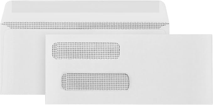 500#8 Gummed Double Window Security Check Envelopes by BlueSummitSupplies