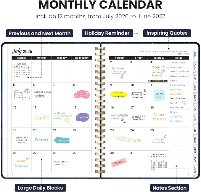 Planner 2026-2027, Monthly and Weekly Academic Planner July 2026 - Image 2