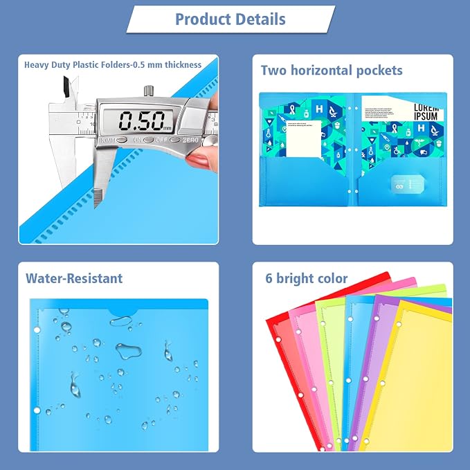INFUN Heavy Duty Plastic Folders - Image 4