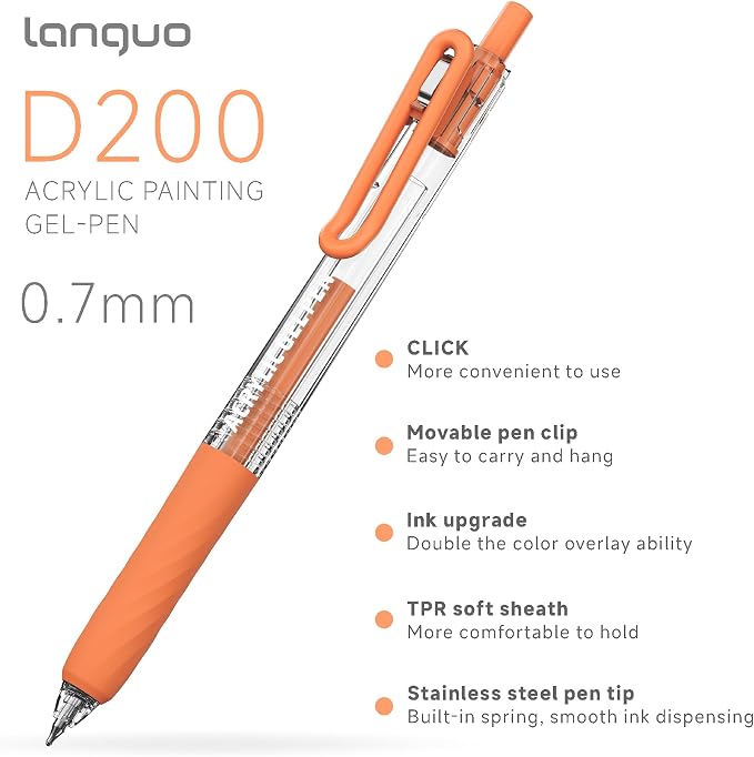languo Retractable Acrylic Gel Pens - Image 3