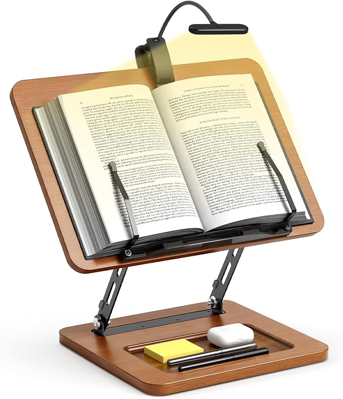 OPTIXCELL Book Stand with Light, Hands Free Book Holder, Gifts Book Lovers | by OPTIXCELL