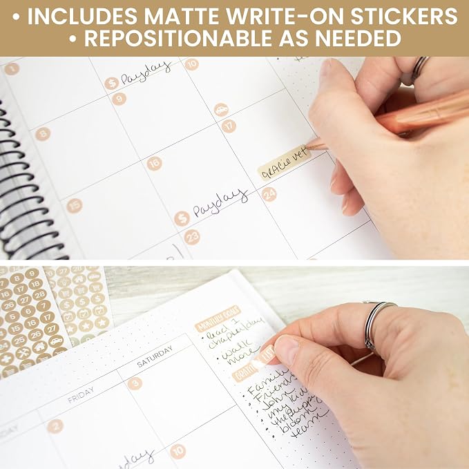 bloom daily planners Muted Neutrals Calendar Essentials Planner Stickers - Image 6