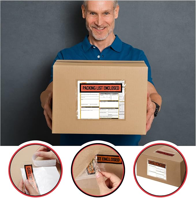 Teling 1000 Pcs Packing Slip Envelope Pouches Clear Self Adhesive Shipping - Image 3