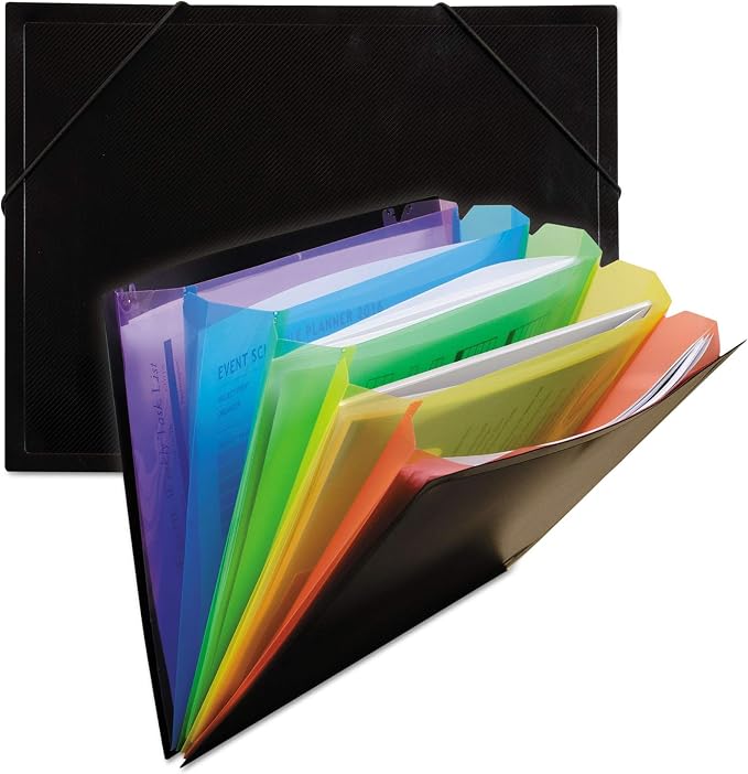 C-Line, Rainbow Pockets Document Sorter, 1 Each, 9 1/2" x 12 1/4" x 1/4" by C-Line