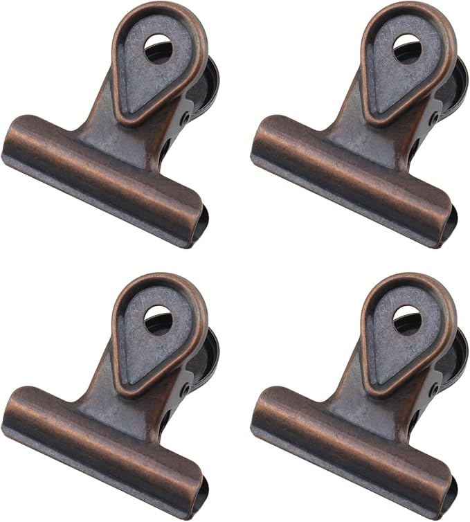 Xiaoyztan Mini Clips, 30mm Wide Red Bronze Bulldog Clips Paper Clip Binder Bull by Welcometoxiaoyztan