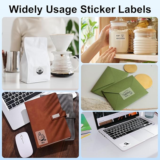 3 Rolls Phomemo Transparent Labels, 1.57'' x 2.36'' (40 x 60mm) Sticker for Phomemo M220 M110 M108 M250 M260 M221 M120 M150 Label Maker, for Barcode, Qr Code, Box, Name-DeskLoop Office