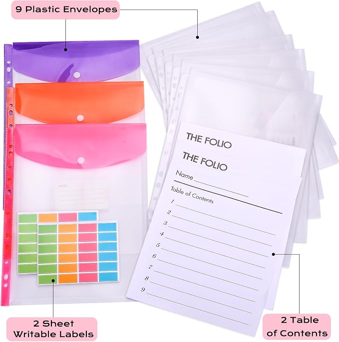 XKDOUS Document Organizer Linen Folio Folders - Image 8