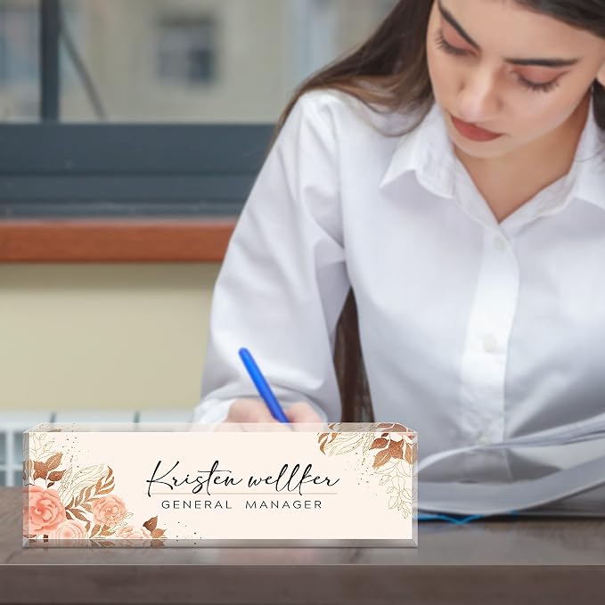 Personalized Office Name Plate for Desk, Custom Employee Appreciation Gifts - Image 3