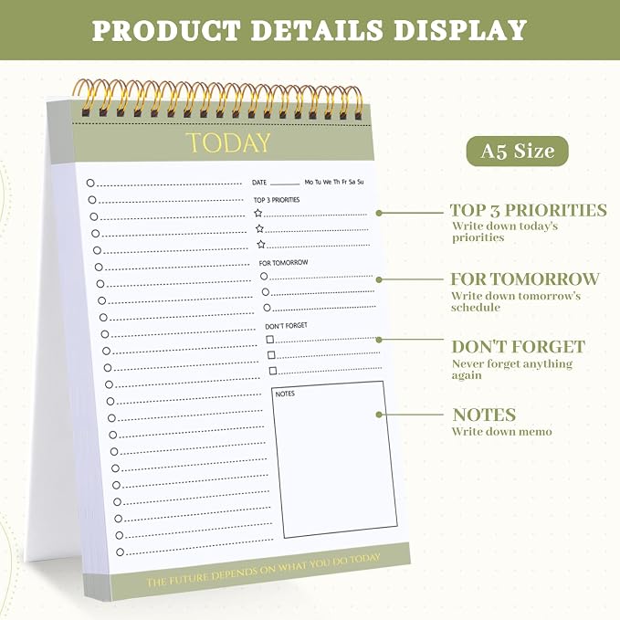 Thboxes 2 Packs To Do List Notepad, Totally 208 Pages To Do List Notebook A5 - Image 7