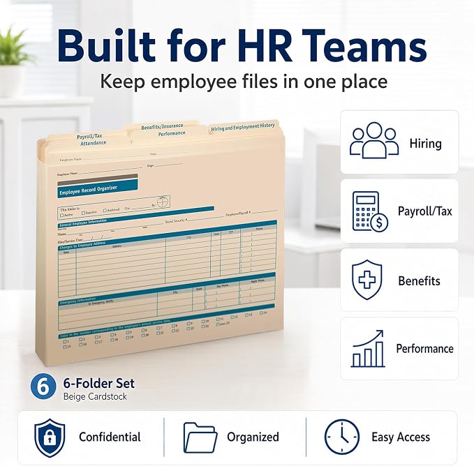 ComplyRight Expanded Employee Record Organizer and 6 Folder Sets | Pack of 25 - Image 7