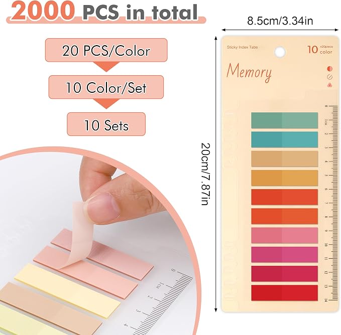 JIANTA Book Tabs for Annotating, Transparent Sticky Notes for Binders, Page - Image 2