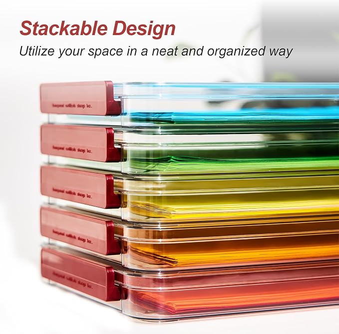 CATOOMUU 3-Pack 9x13 Shallow Flat Clear Plastic Project Case Storage Box | - Image 4