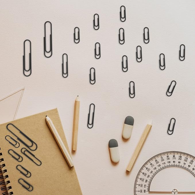 520 PCS Black Paper Clips Assorted Sizes, Small Medium and Large, Paperclips - Image 5