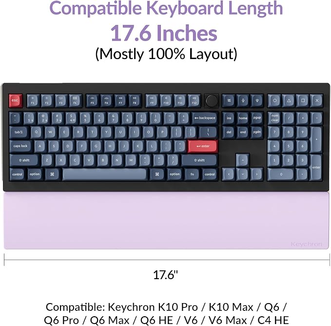 Keychron Silicone Wrist & Palm Rest, 17.6" Full Size - Image 2