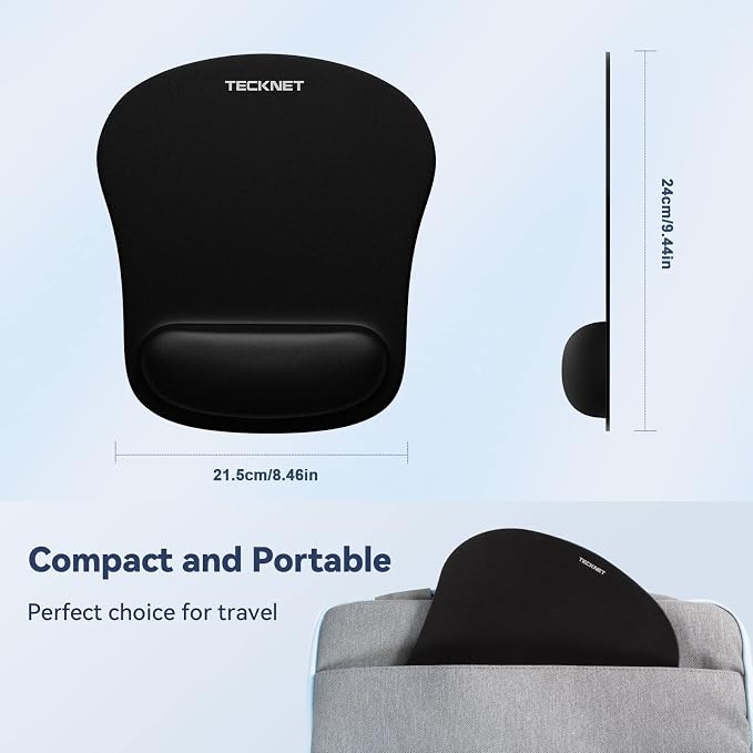 TECKNET 2 Pack Mouse Pad with Wrist Support, Ergonomic Gaming Mouse Pad Pain - Image 6