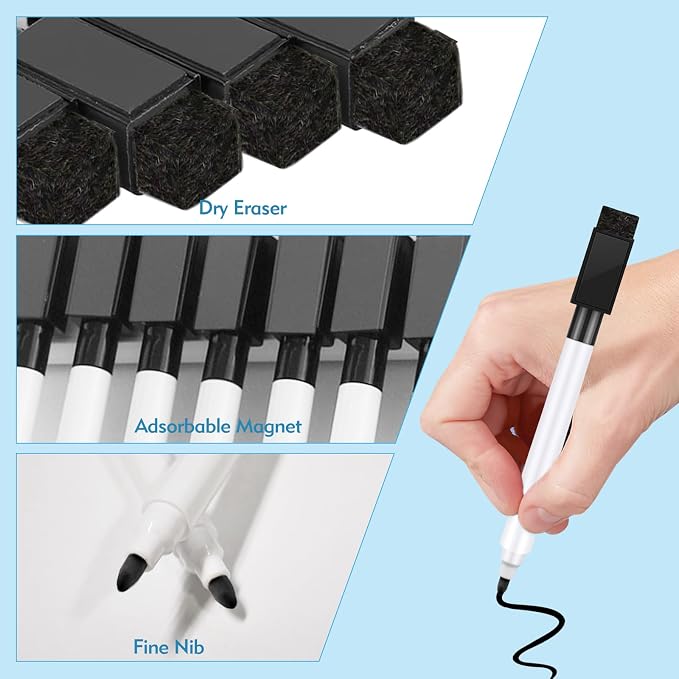 12 Pcs Black Dry Erase Markers, Office Supplies - Image 4
