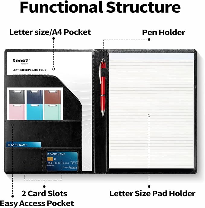 Sooez Padfolio Clipboard, Portfolio Organizer - Image 3