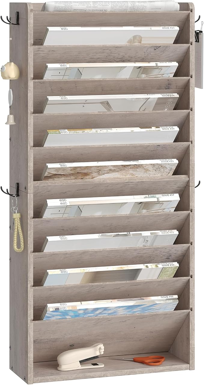 CHOEZON Wall File Organizer, 10-Tier Hanging Mail Organizer, Wall Mount File by Choezon
