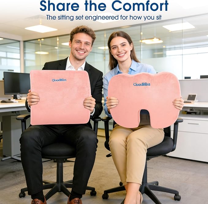 CloudBliss Lumbar Support Pillow & Seat Cushion Set - Image 9