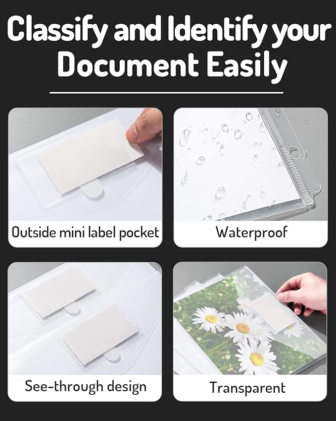 Forvencer Binder Pocket, 24 Pack Super Heavyweight Poly Binder Pocket - Image 6